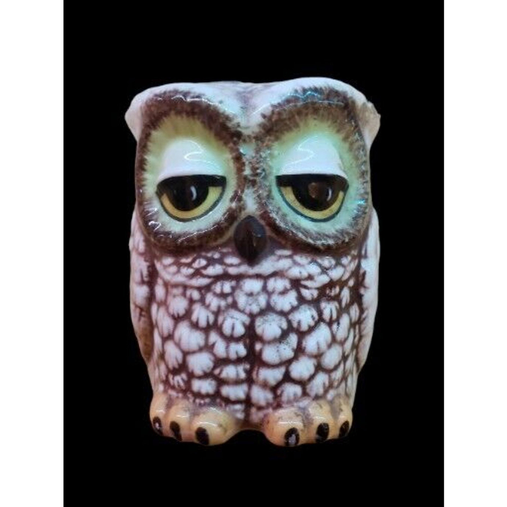 VINTAGE Hand Painted Owl Pepper Shaker 1980 Large - Picture 1 of 4